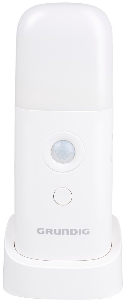 Grundig Draagbare Sensorlamp - LED Nachtlampje met Bewegingssensor - Warm Wit Licht 120 Lumen - Oplaadbaar via USB-C - met Houder en Dimbare Stand - Wit van Merkloos — afbeelding 4