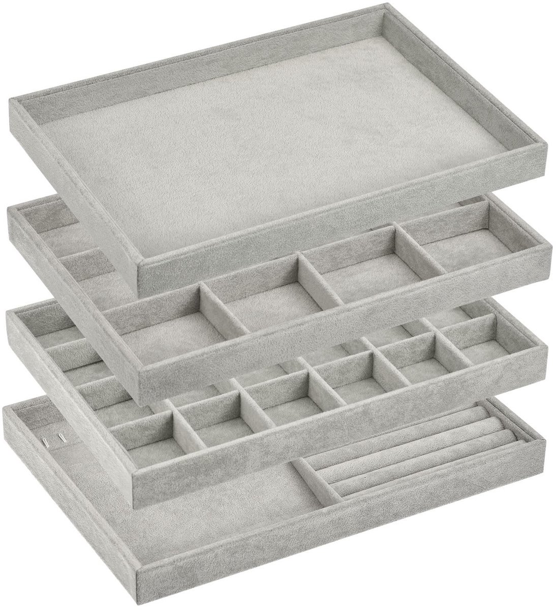 Omgoods - Set van 4 Stapelbare Sieraden Organiser Trays