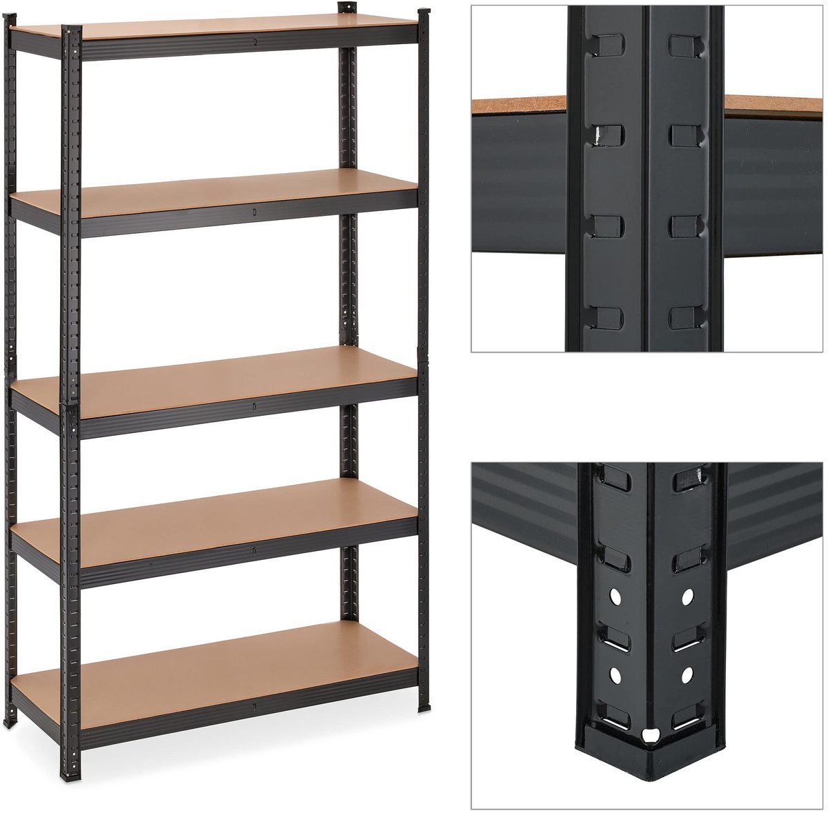 Omgoods - Metalen Opslagkast, 5 Planken, Belastbaar tot 1250 kg
