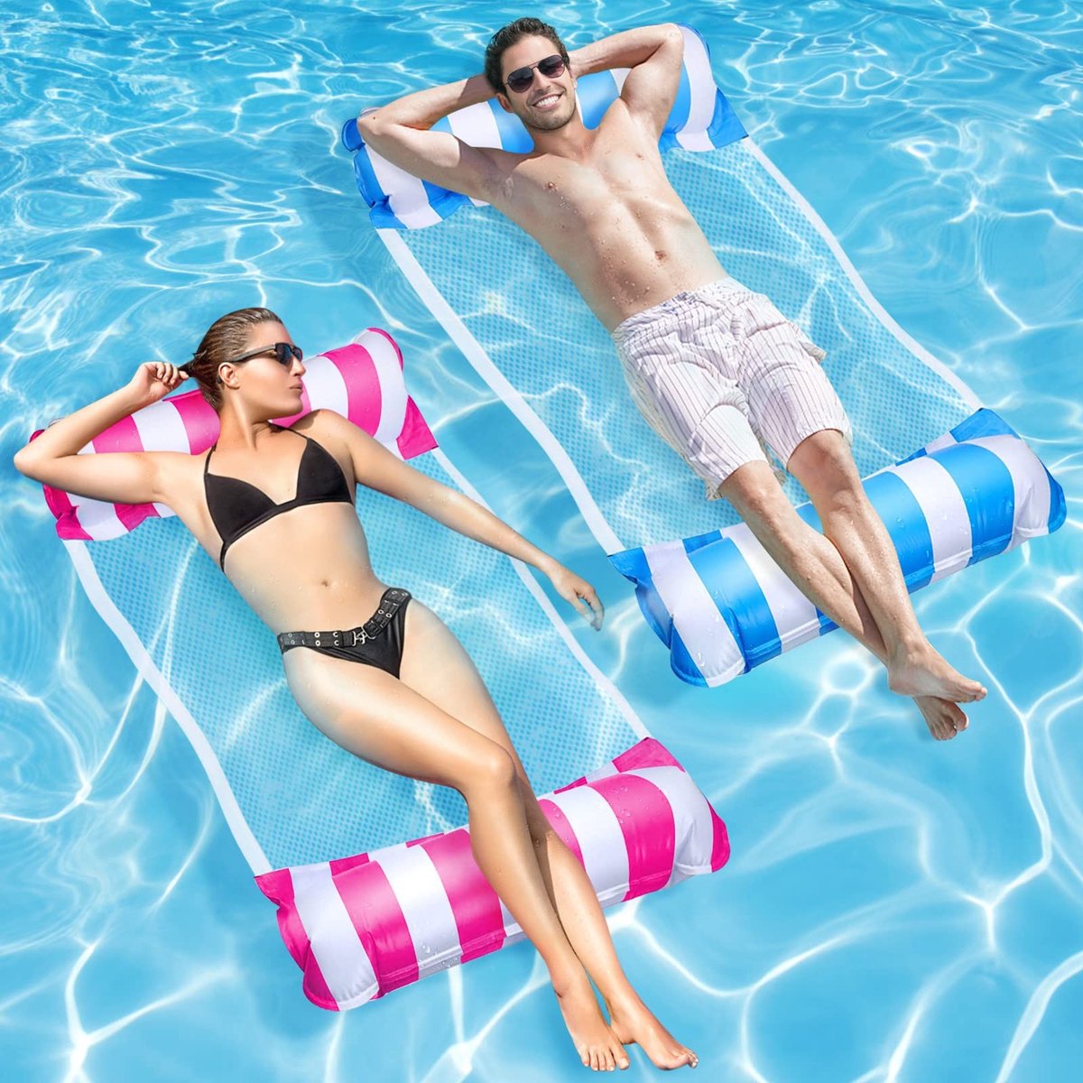 Omgoods - 2 Stuks Opblaasbare Water Hammocks voor in het Zwembad