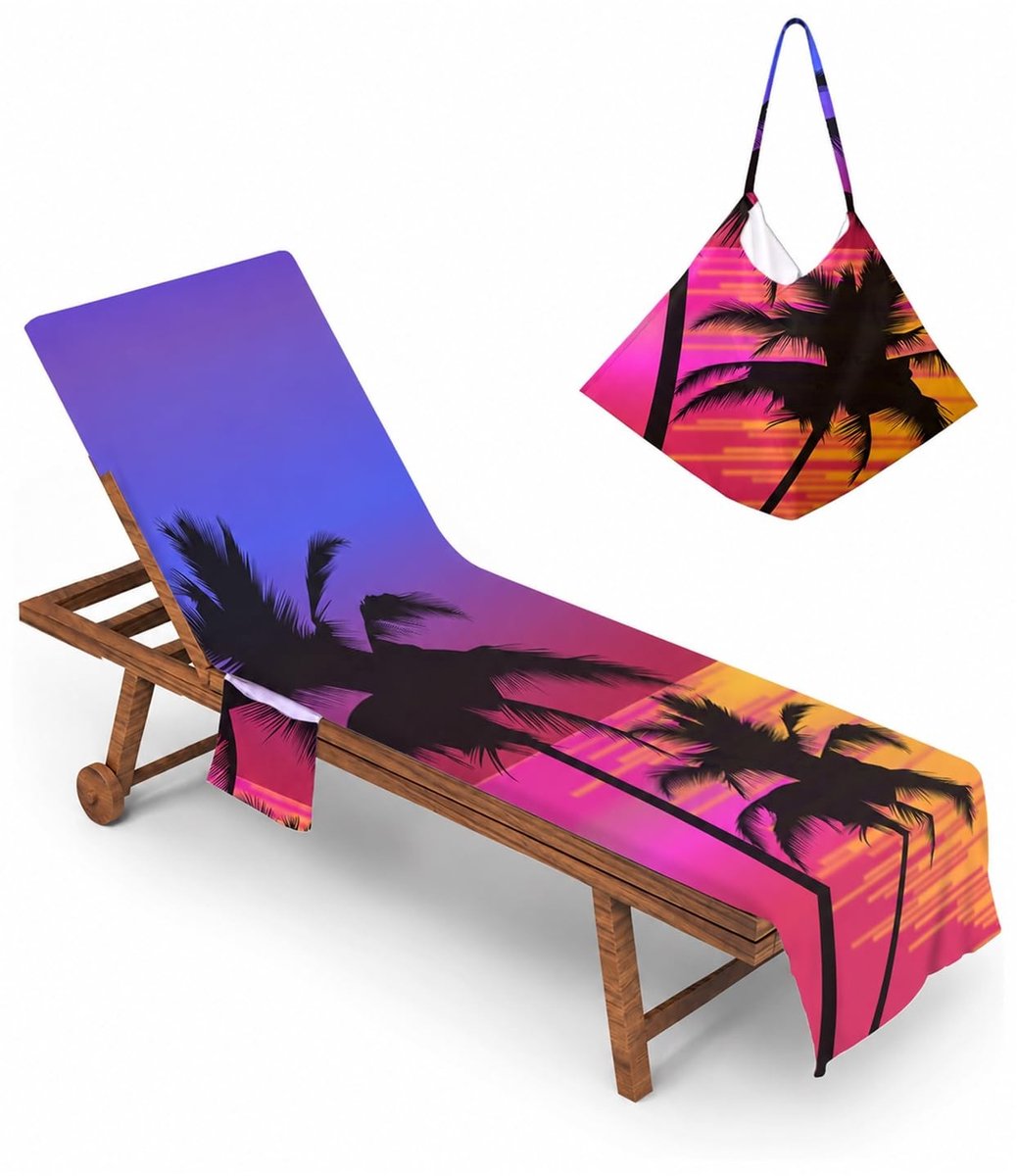 Omgoods - Microfiber Strandlaken met Zak voor Zonbed