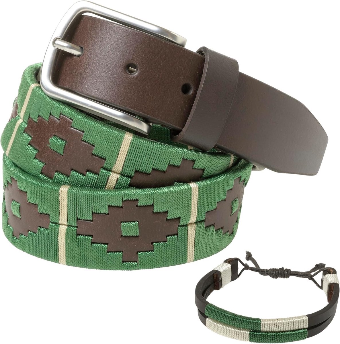 Omgoods - Argentijnse Leren Riem met Bijpassende Armband