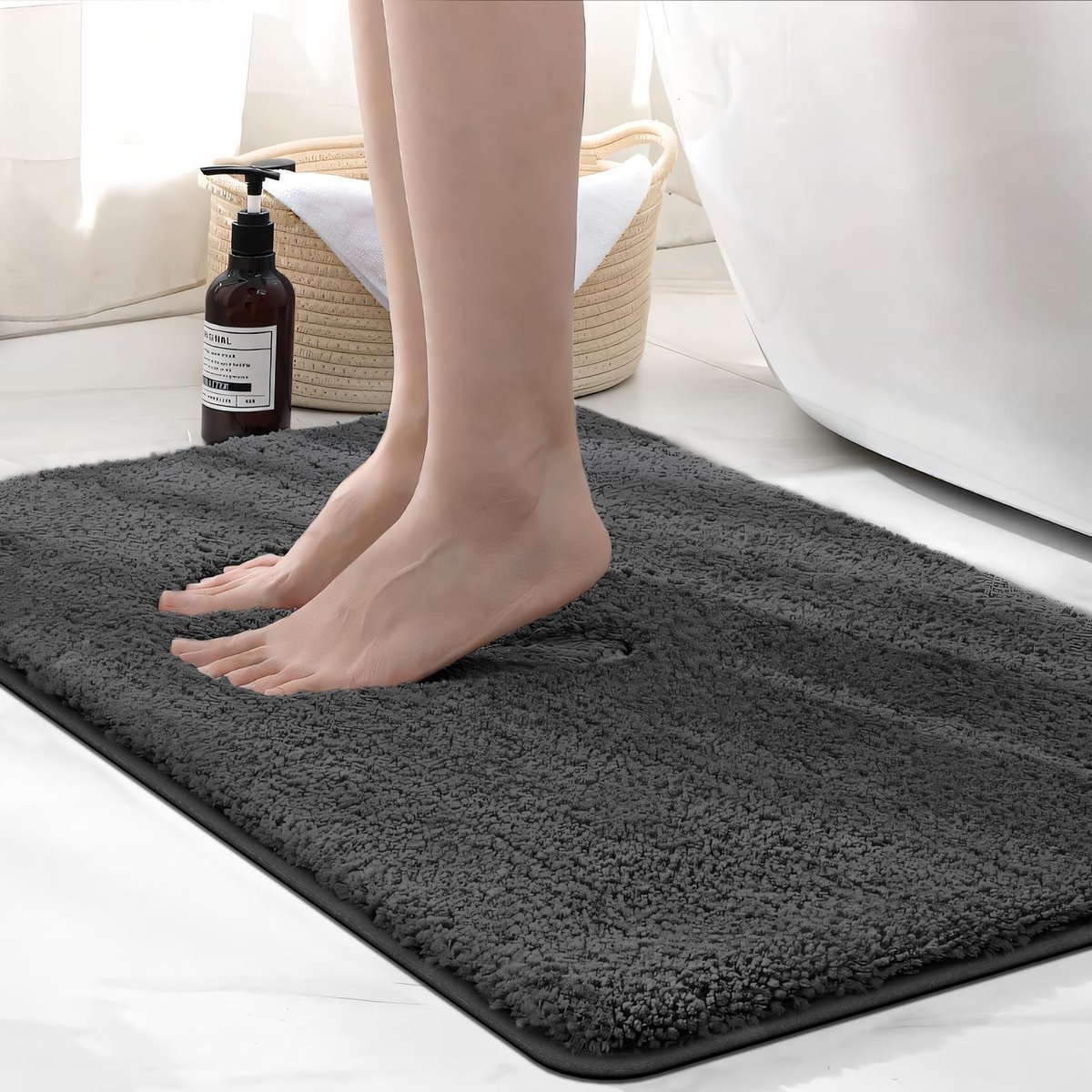 Omgoods - Microvezel Badmat Super Dikke 50 x 80 cm in Grijs