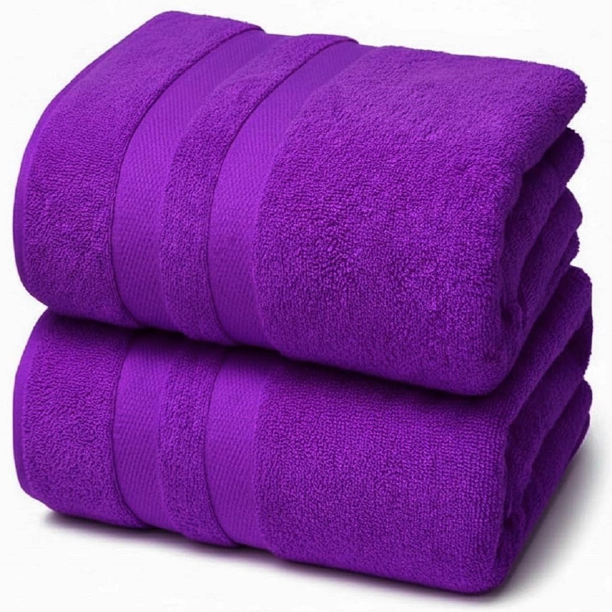 Omgoods - Badlakenset van 2 - 100% Egyptisch Katoen 550gsm - Paars - Super Zacht en Sneldrogend