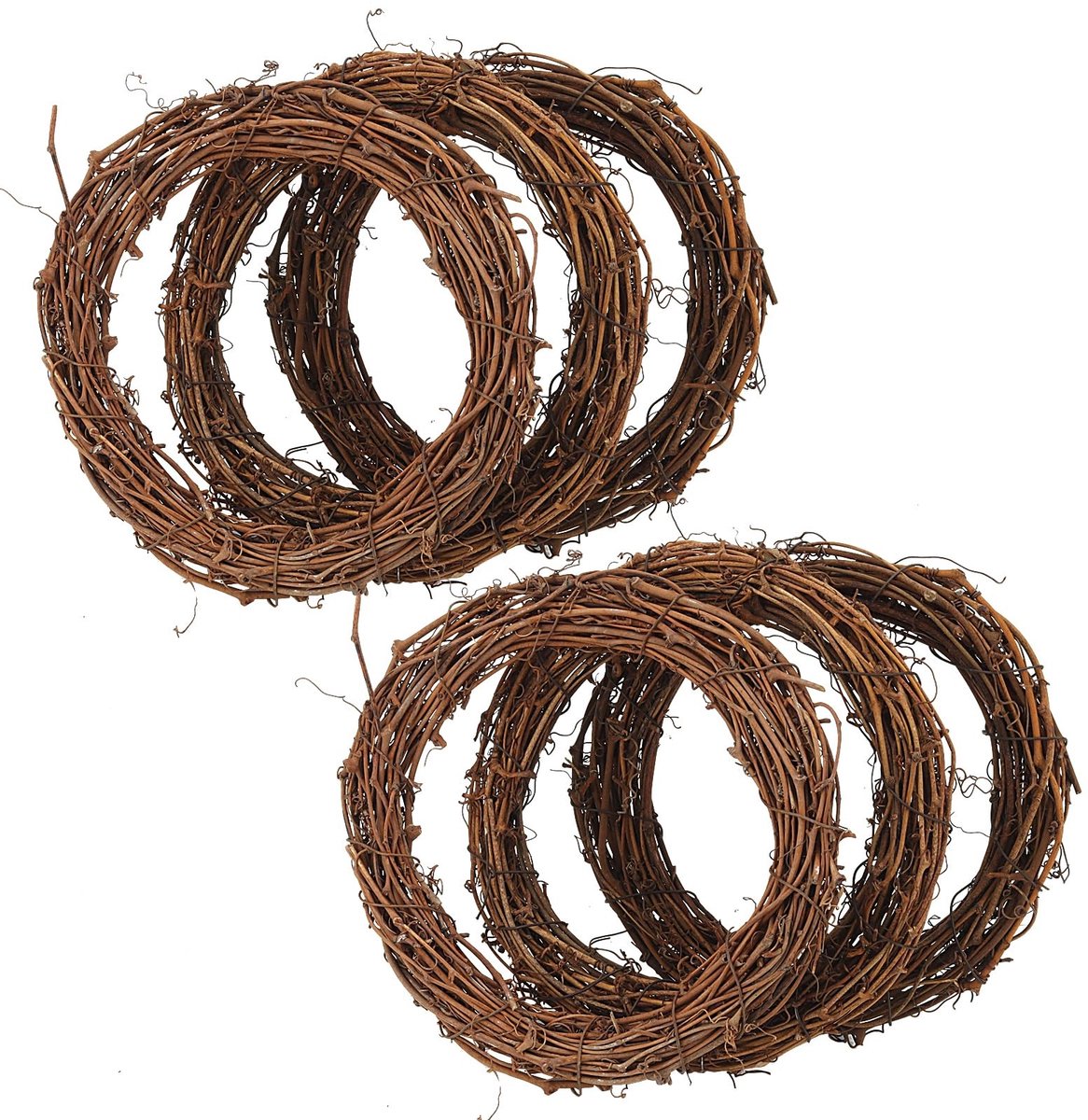 Omgoods - Set van 6 Natuurlijke Rieten Kransen voor Decoratie