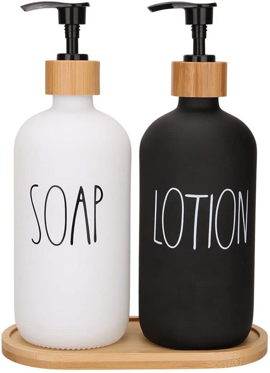 Omgoods - Zeepdispenser Set met Tray voor Badkamer