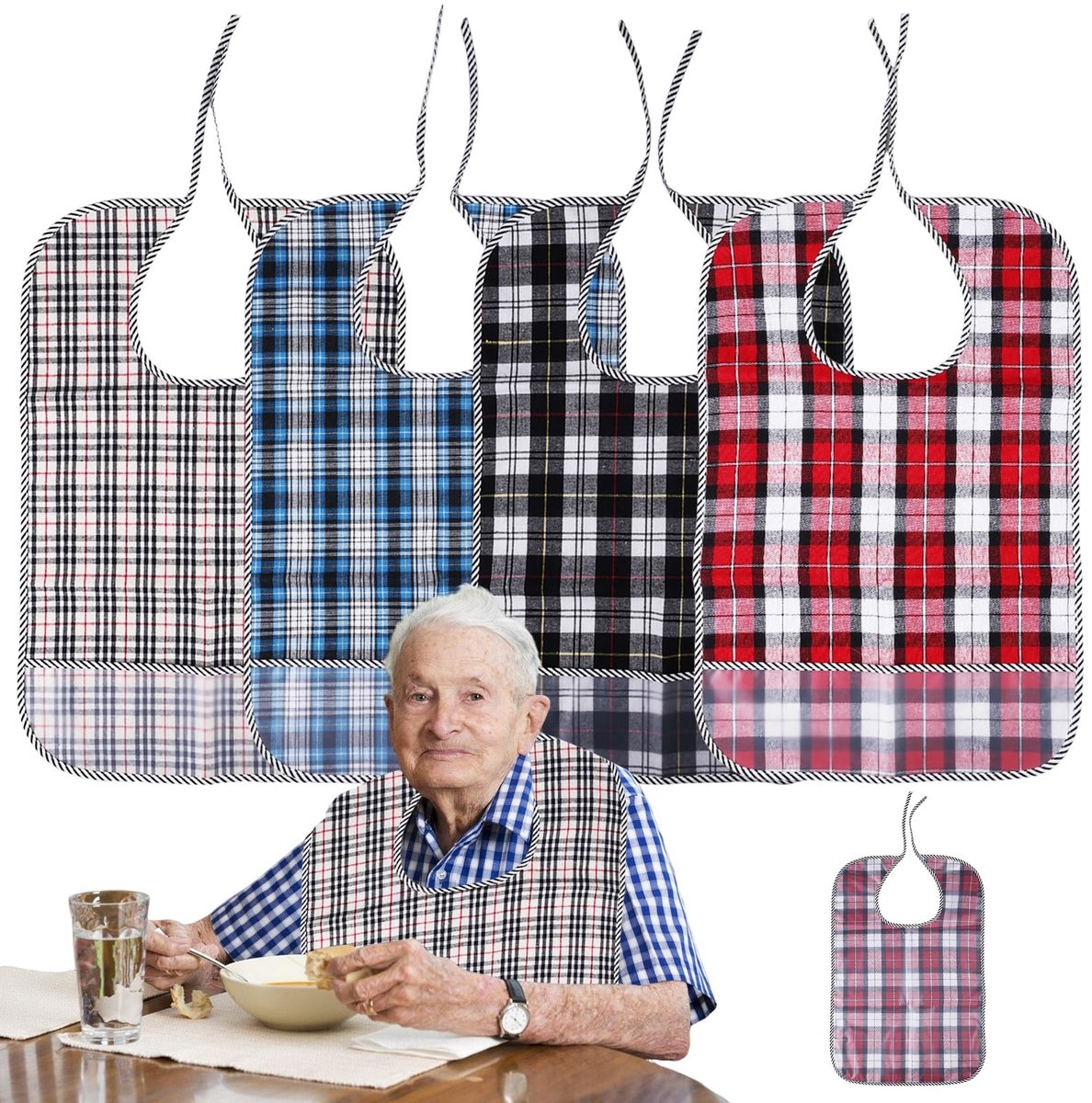 Omgoods - Set van 4 Waterdichte Bibs voor Volwassenen