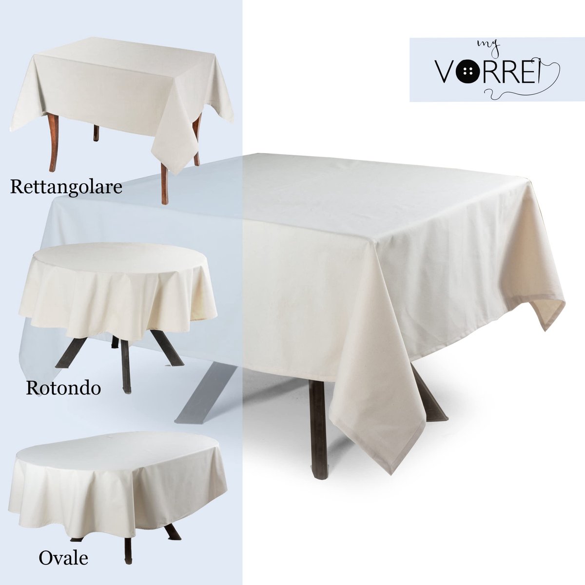 Omgoods - Stain-Resistant Tafelkleed 180 x 180 cm met Linnen Look