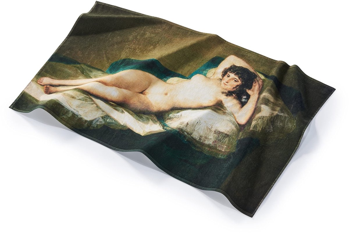 Omgoods - Kunstzinnige Strandhanddoek La Maja Desnuda van Katoen