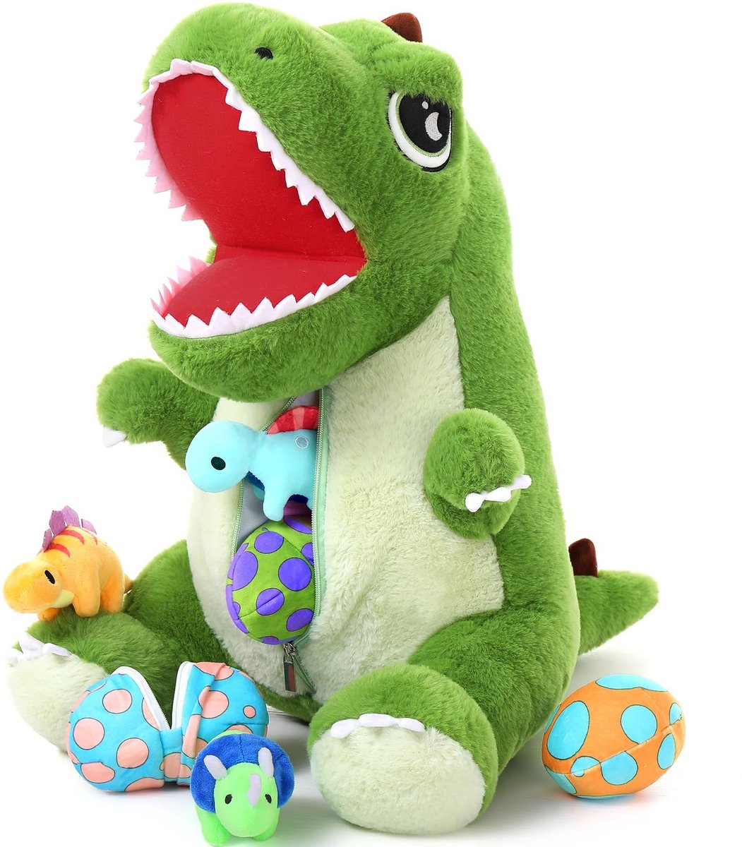 Omgoods - Grote Dinosaurus Teddy Beer met Verborgen Baby's, 50cm