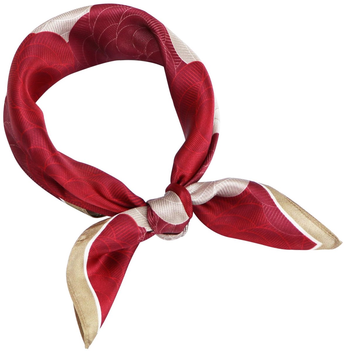 Omgoods - Elegante Zijde Sjaal 21x21 Inch met Grafisch Print