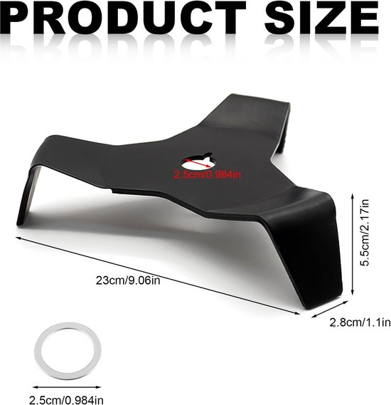 SnelShoppen - Mulchmes Freischneider 300mm - 3 Snijkanten - Zwarte Ijzer - Tuin Accessoire voor Grastrimmer - Dikker en Duurzaam - Tuinonderhoud — afbeelding 5