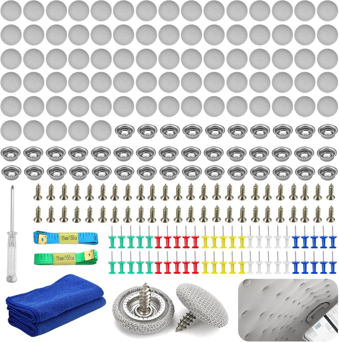 Autodakhemel reparatieset 80-delig - universele klinknagels - complete kit - eenvoudig te gebruiken - ShopVlot