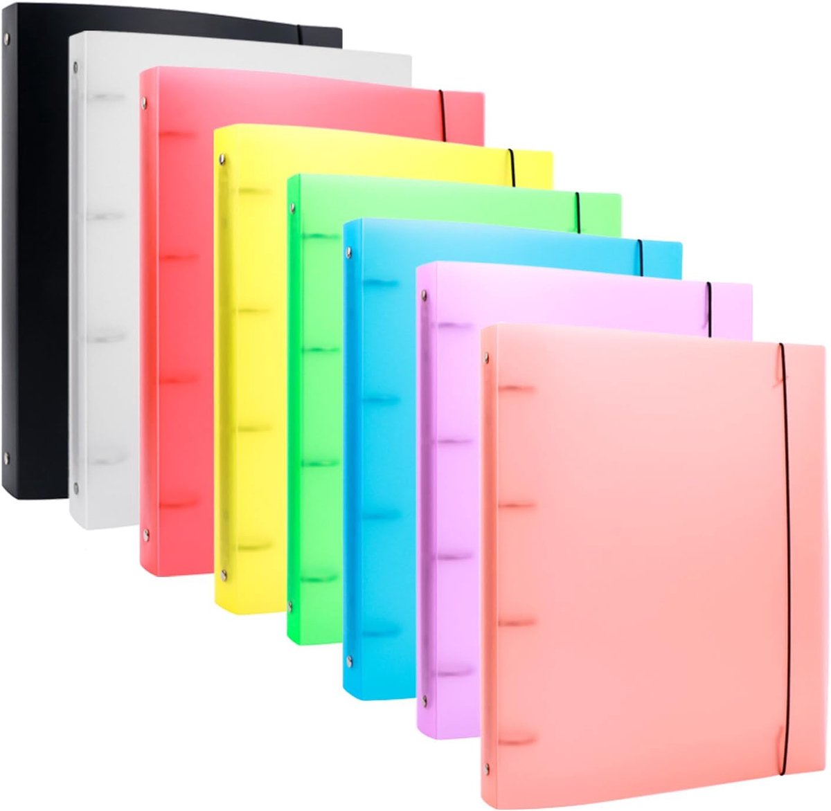 8Pcs/Set A4 4 Ring Binder Cover Clean Transparent Soft PVC for Refillable Notebook Shell with Matte SurfaceforStamp & - ShopVlot