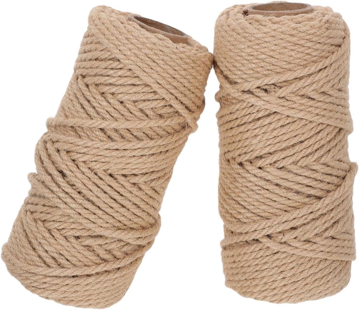 Jutetouw 2 Rollen - Henneptouw Touw - Knutselen Decoreren - Stevig Gevlochten - 50 meter - Khaki