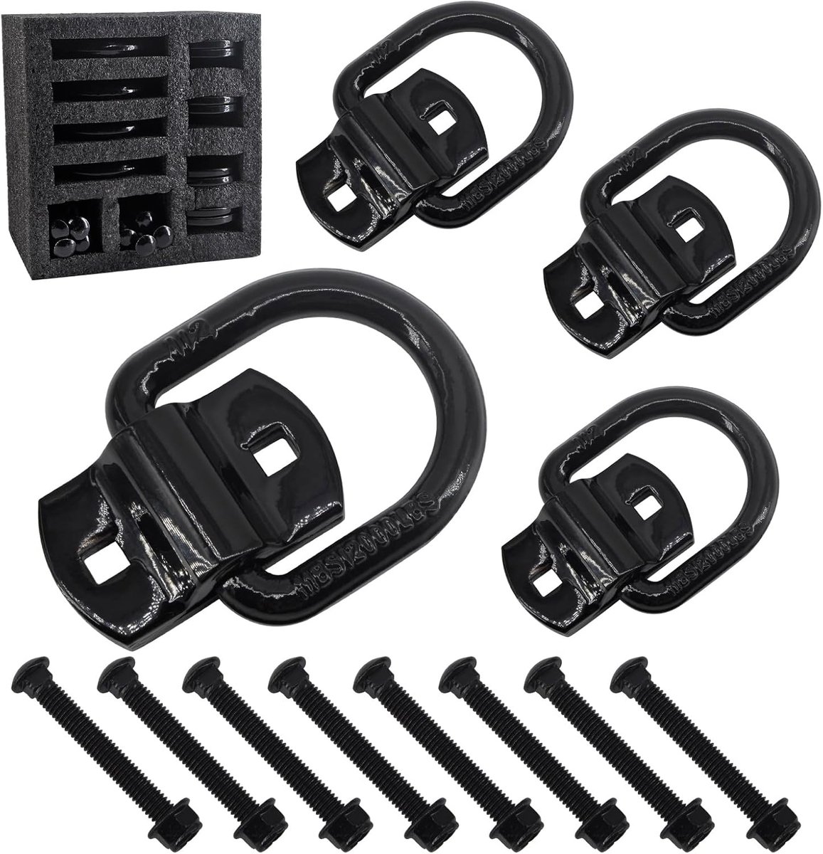 1/2" Heavy Duty Forged D-Ring Anchors, 5.4kg Breaking Strength, Bolted for Trucks, Vans, Boats, 4 Pack - ShopVlot