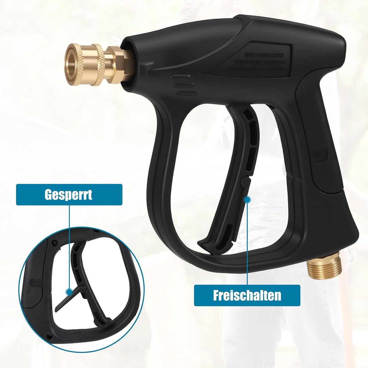Garden Shower Garden Water Sprayer, High Pressure Garden Hose, Hand Shower, M22, 14 mm Female Thread, with 7 Nozzles - ShopVlot