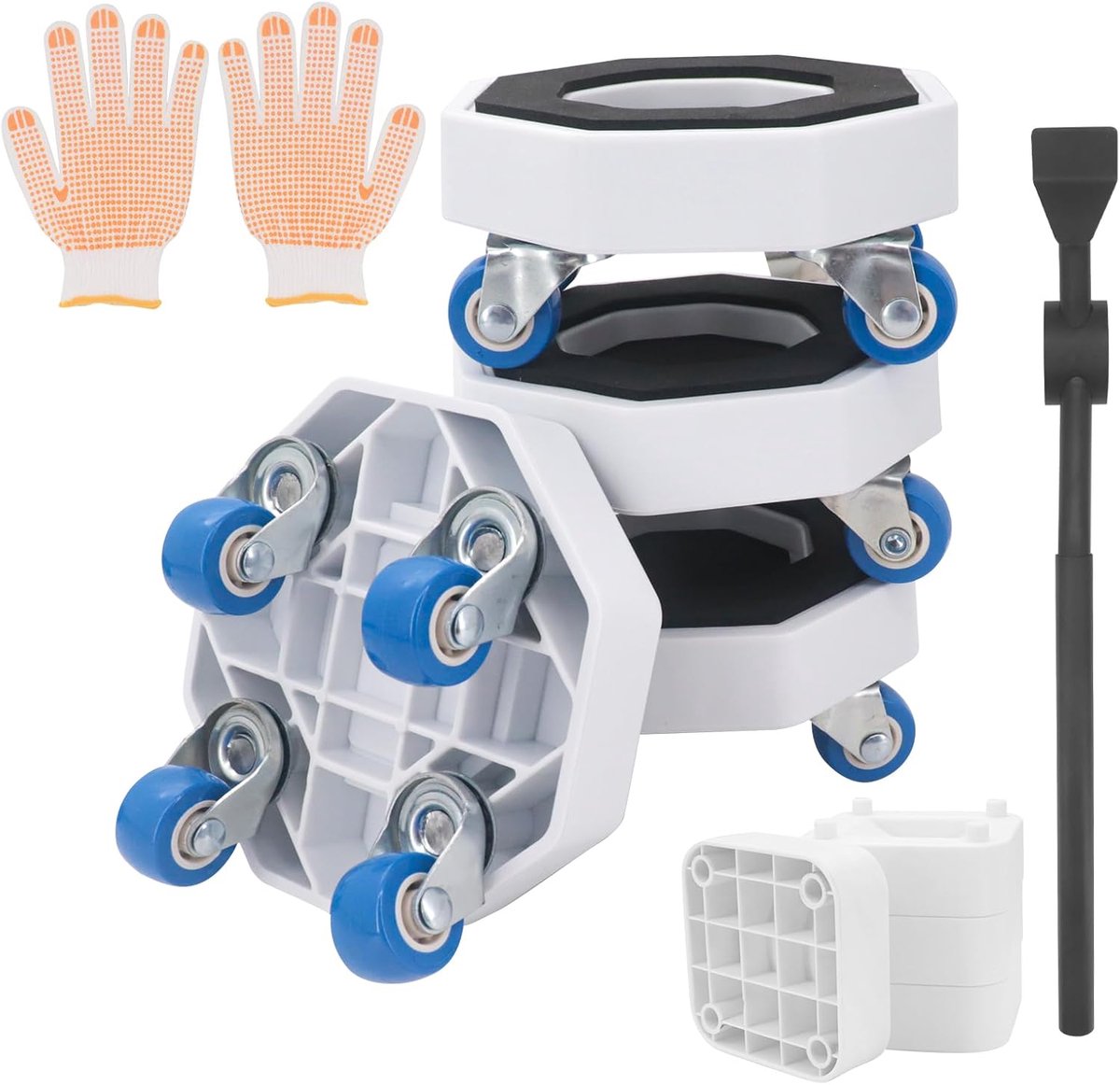 SnelShoppen - Heavy Duty Meubelheffer en Glijders Set met 360° Draaibare Wielen - 1000kg Capaciteit Verhuisgereedschap voor Bank, Koelkast, Houten Kas