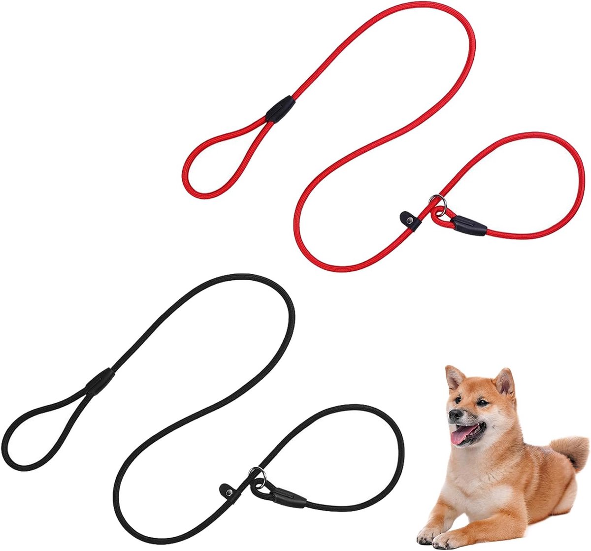 2 Pcs Dog Leash Training Lead, 1.3m Lightweight Slip Belt, Adjustable Dog Leash for Pet Training, No Harness or Collar - ShopVlot
