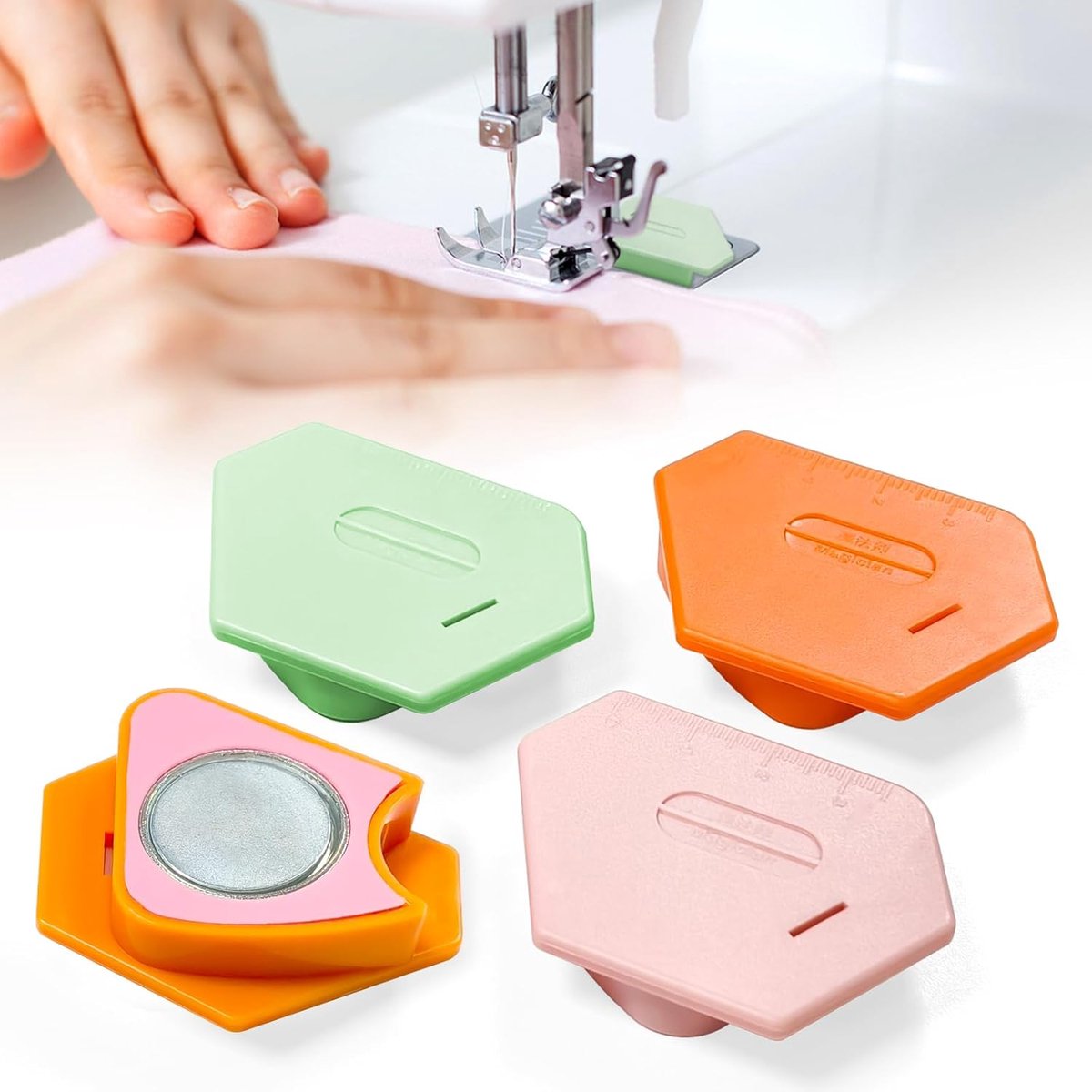 SnelShoppen - Magnetische Naadgeleiders Set van 4 Stuks - Precisie Naadgeleiding voor Naaien, Quilten en Creatieve Projecten - Handig en Efficiënt
