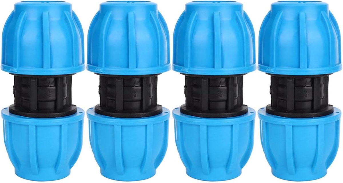 SnelShoppen - 4 Stuks PE Kunststof 25 mm Koppeling met Vrouwelijke Draad, Schroefverbinding, PPR Koppelsysteem voor Waterleidingen, Perfecte Slangverb