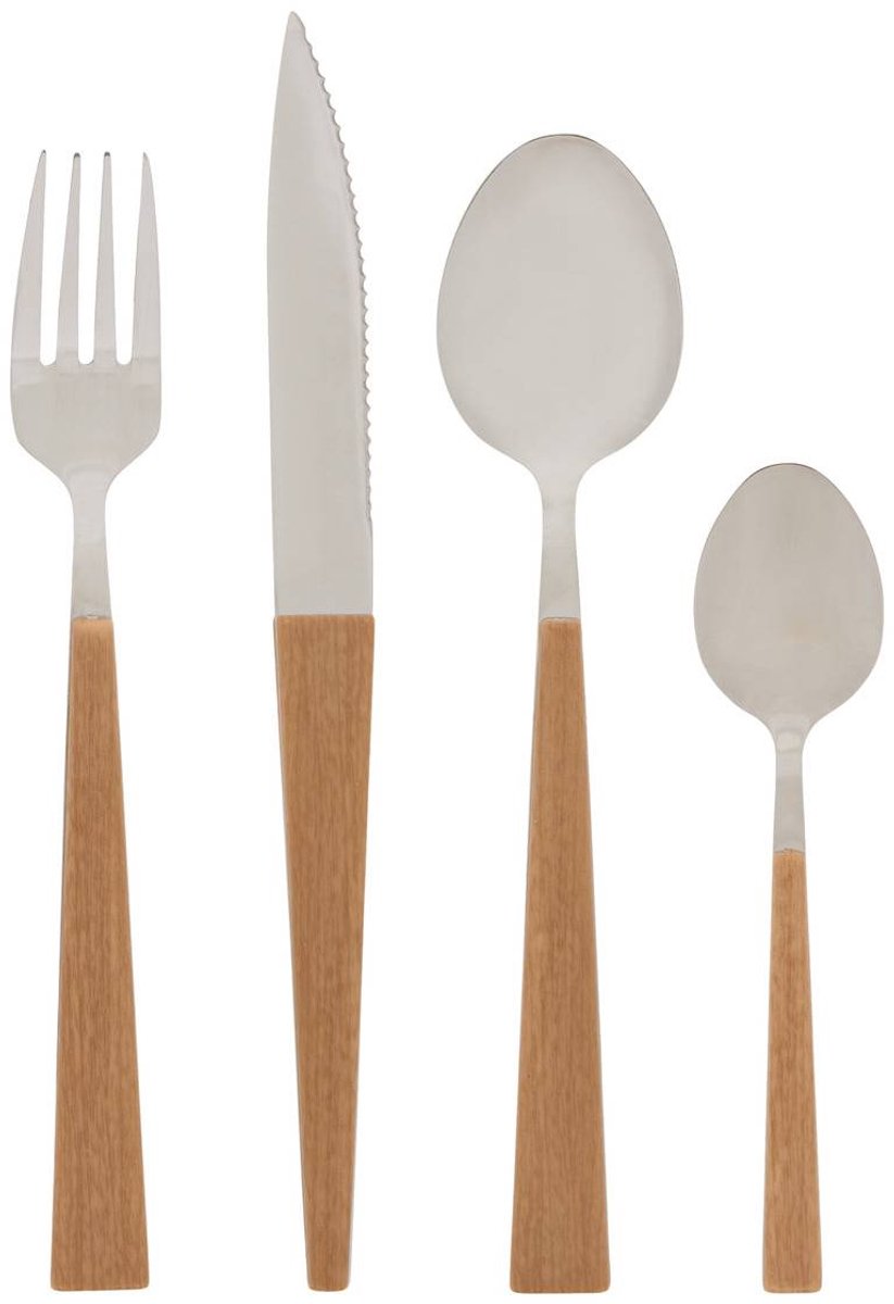Ménagère Susan 16 pièces effet bois