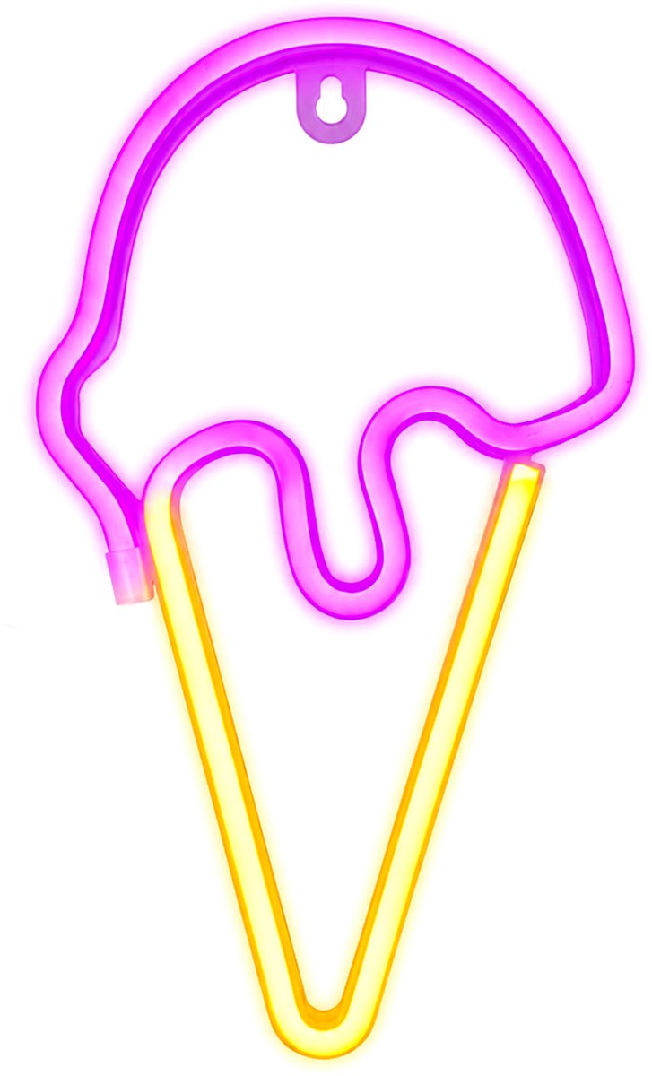 ZoeZo Neon Lamp IJsje - Sfeerverlichting - Wandlamp - Geschikt voor Kinderkamer - Blijft Koel - Ophangen of Neerzetten - USB of Batterijvoeding