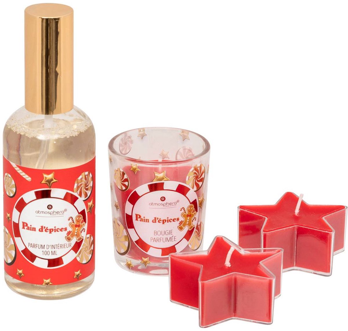 Set met kamerparfum en peperkoekkaars