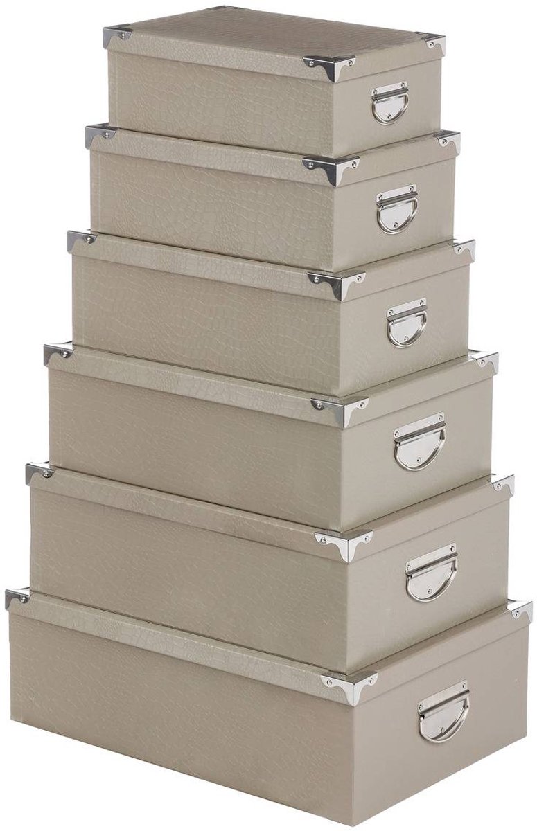 Set van 6 metalen opbergdozen BOX'