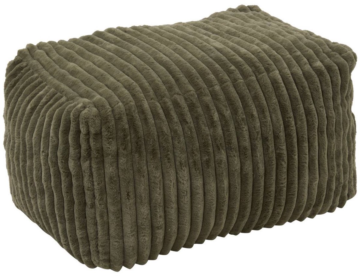 Pouf Muzi rectangulaire côtelé 61x78cm vert