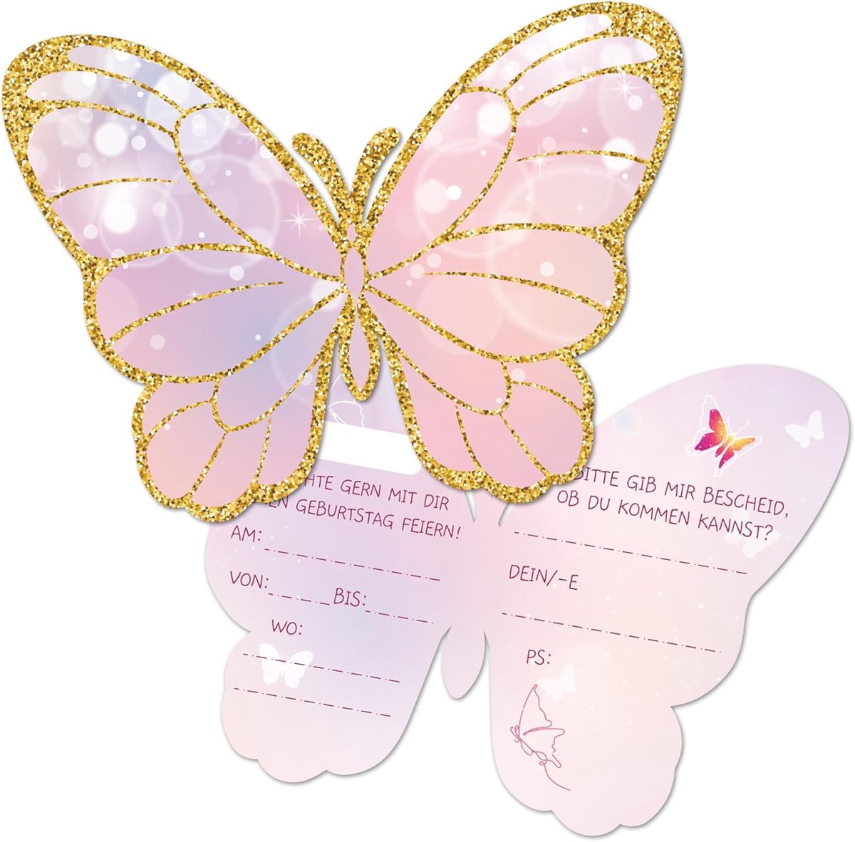 BIROYAL Uitnodigingskaarten voor kinderverjaardag, uitnodiging kinderverjaardag voor meisjes en jongens, 12 x - ShopVlot