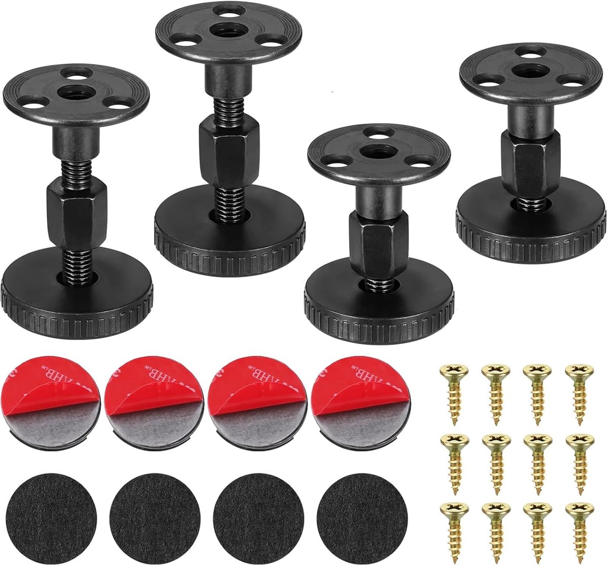 4 Pcs Adjustable Furniture Legs, 47-64mm, Metal Feet for Furniture, Bed Legs with Load Capacity, Furniture Legs with - ShopVlot