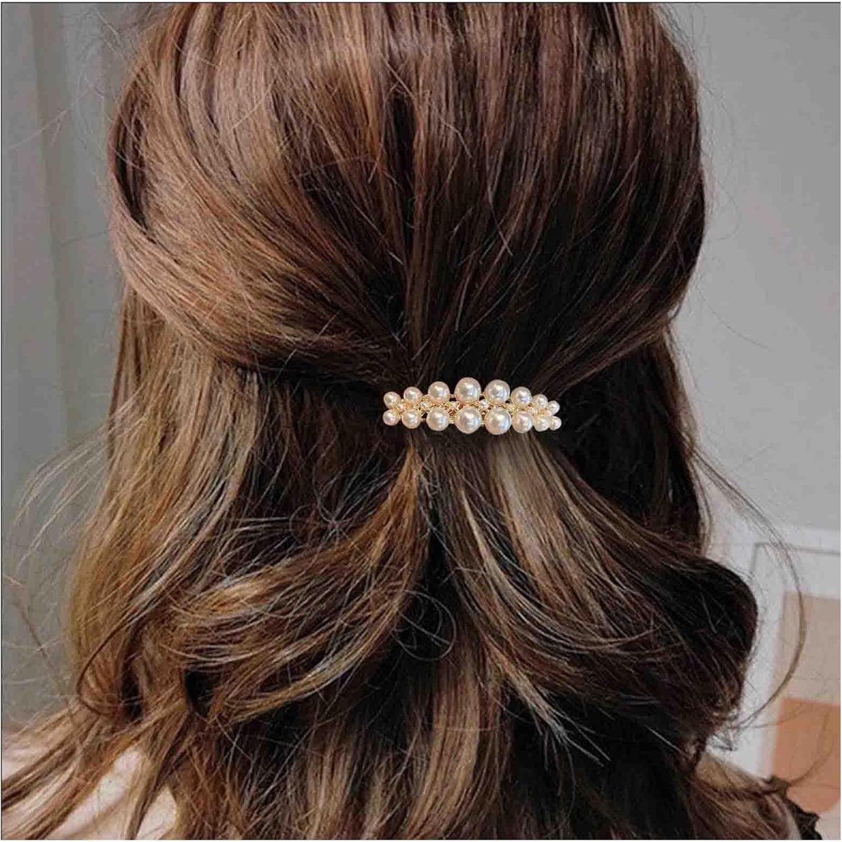 Vintage Pearl Hairpin Barrette Gold Pearl French Ponytail Hairpin Wedding Hairpin Clip Decorative Hair Accessories - ShopVlot
