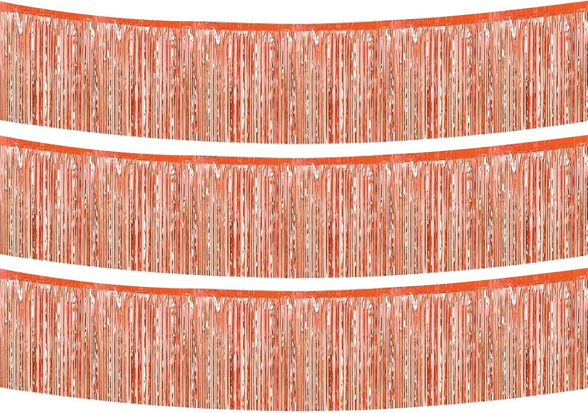 3 Pcs Foil Fringe Garland Lametta Glitter Curtain for Party Decoration Birthday Engagement Wedding 12"x10ft/3m (Rose - ShopVlot