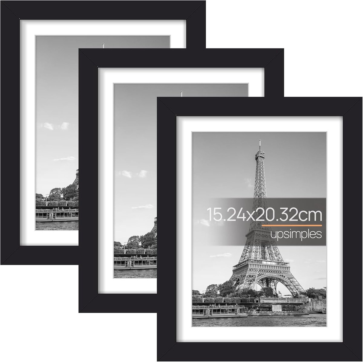 SnelShoppen - 3 Pack 30x30 Foto Frames Zwart, Fotolijsten 30x30 cm voor Foto's, Posters, Kunst, Certificaten, Vrijstaand en Wandmontage