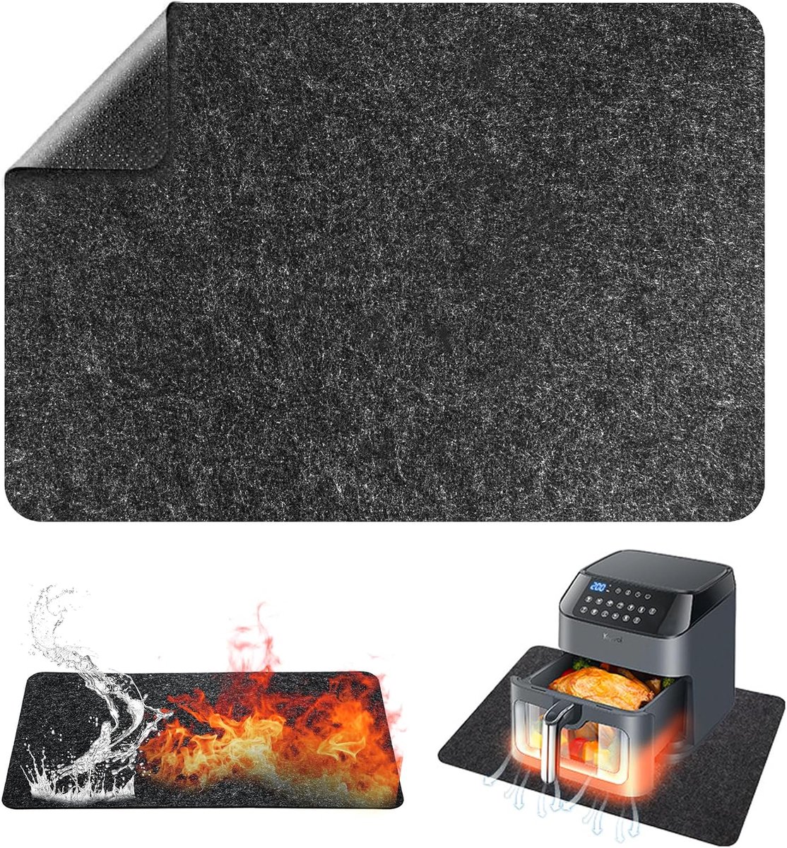 Fire Resistant Mat Heat Resistant Mat Air Baking Mat Oven Anti-Folding Storage Felt Kitchen Worktop Insulation - ShopVlot