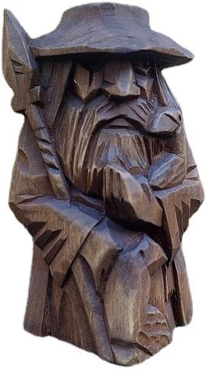 SnelShoppen - Noorse Odin Beeld, Donkere Middeleeuwen Odin Viking Beeld, Noorse Viking Mythologie Figurines, Nordic Pagan Decoratie Kunst, Tuin Orname