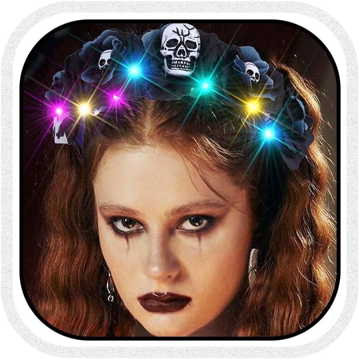 Luminous Halloween Hoofdbanden met LED en Glitters - Bloemen en Spinnen Haaraccessoires voor Vrouwen, Perfect voor Feestjes en Kostuums