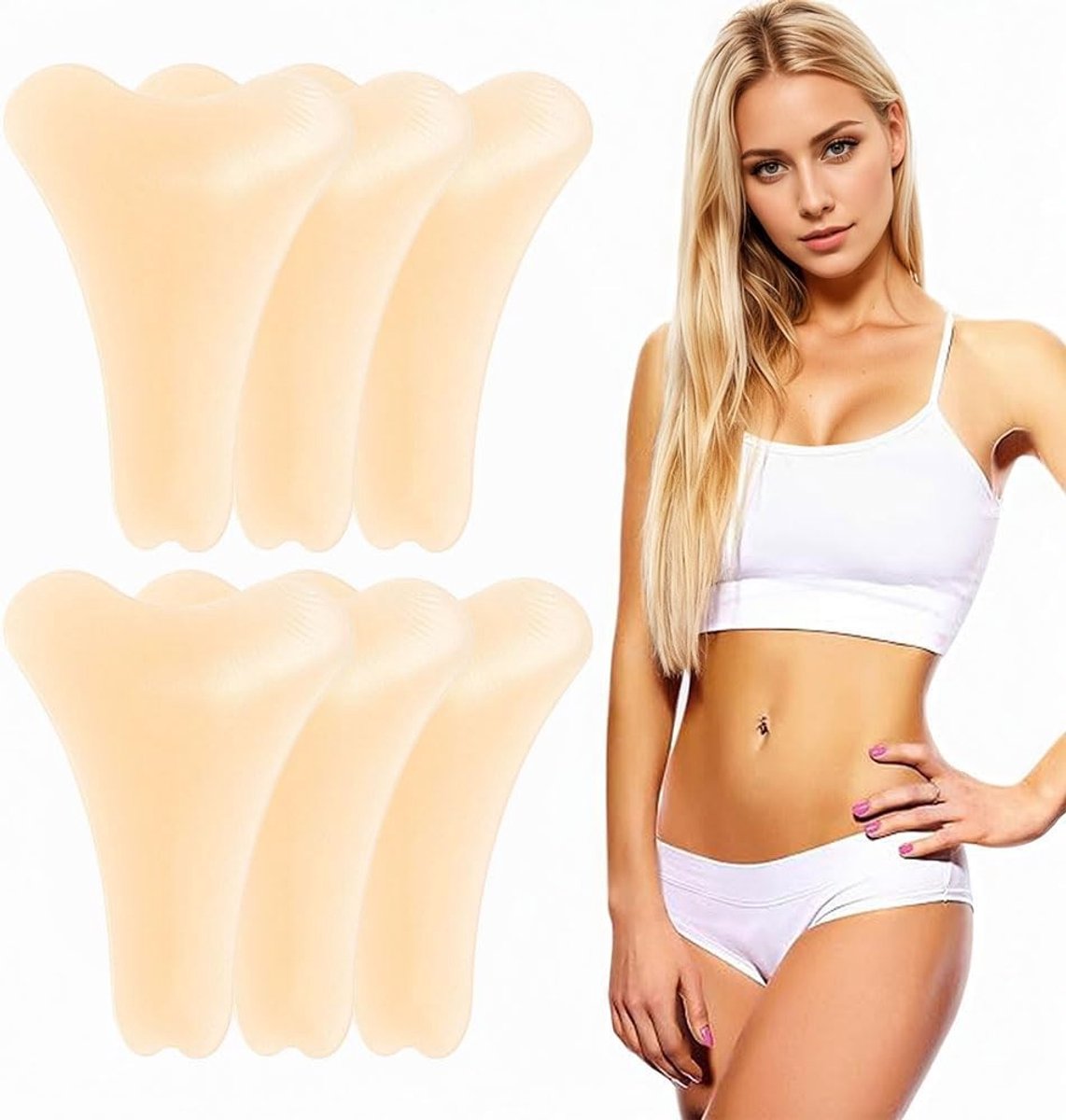 Zes Stuks Anti-Cameltoe Corrector - Silicone Bescherming voor Onzichtbare Badmode en Bikinis, Naadloze Ondergoedoplossing