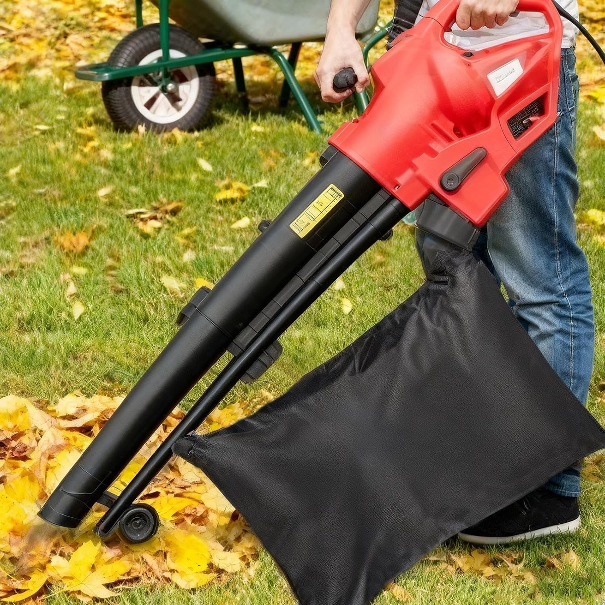 Opvangzak Bladblazer - Bladzuigerzak Tuinafval - Opruimen Tuinafval - Onderste Rits - 275 x 21 inch - Zwart