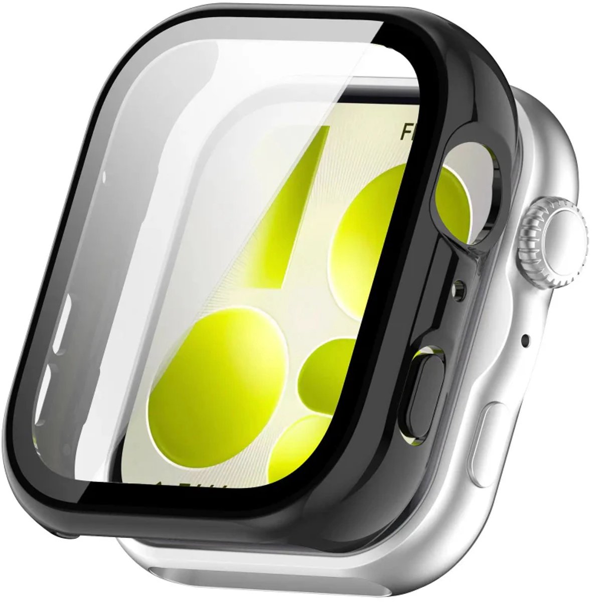 Strap-it hard case hoesje met glasplaat geschikt voor Huawei Fit 5 (zwart) – stevige beschermcase met geïntegreerde screen protector – optimale kras- en stootbescherming voor je smartwatch