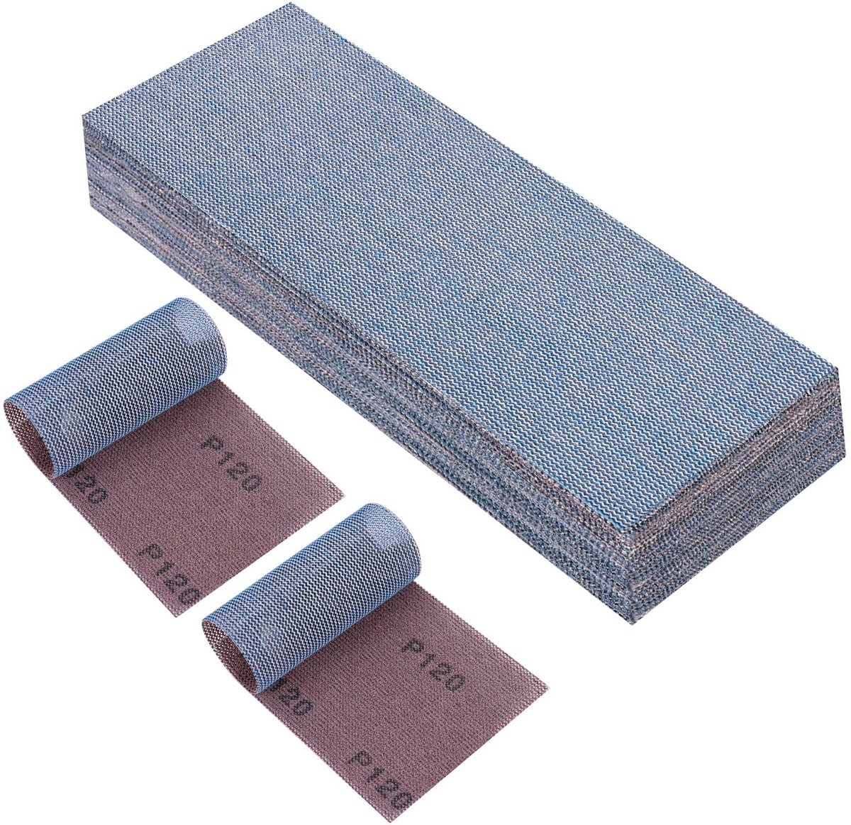 Omgoods - Set van 25 Net Schuurstrips 80 x 230 mm met Kleefrand 120 Grit