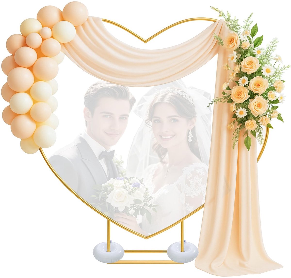 Omgoods - Hartvormige Bruiloftboog 2x2m voor Feestelijke Decoratie