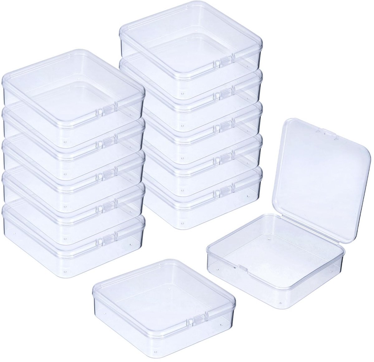 Omgoods - Set van 12 Transparante Opbergdozen voor Klein Gereedschap
