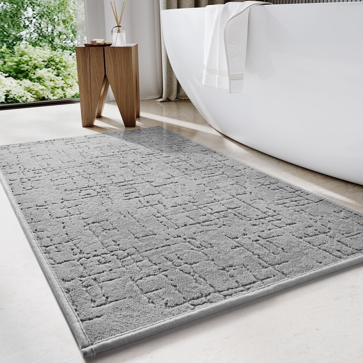 Omgoods - Antislip Badmat, Sneldrogend en Absorberend, 40 x 60 cm, Grijs