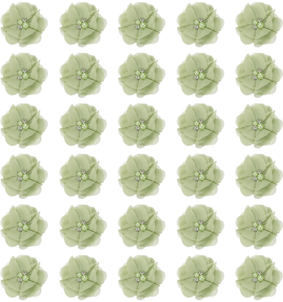 Omgoods - Chiffon Bloemen, 30 Stuks Versieringen voor Kleding en Decoratie