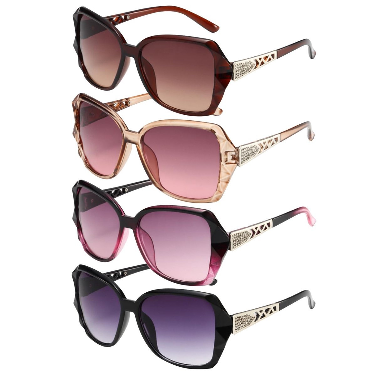 Omgoods - Grote Vintage Zonnebril voor Vrouwen met UV400 Bescherming