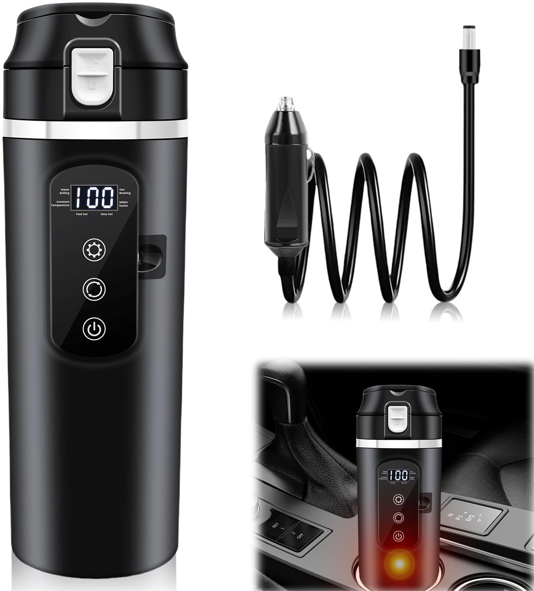 Omgoods - 500 ml Car Heating Cup met LCD Display
