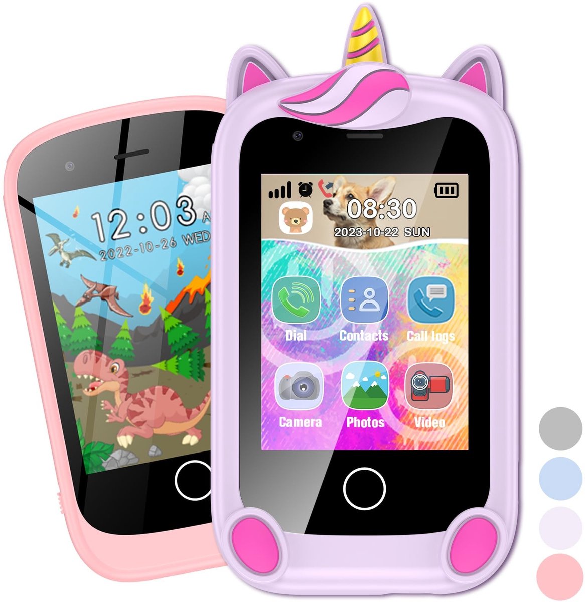 Omgoods - Mobiele Telefoon voor Kinderen met SOS-functie en 17 Spellen - Geschikt voor 4-10 Jaar