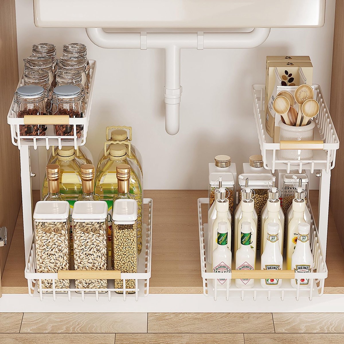 Omgoods - Onderkast Organizers met Wielen voor Keuken en Badkamer